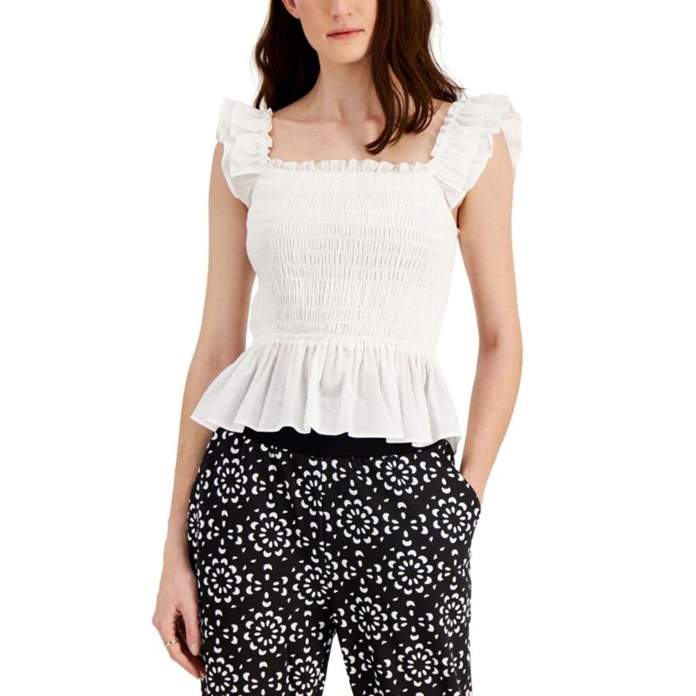 INC International Concepts Womens Smocked Blouse